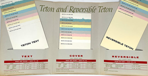 Teton and Reversible Teton (paper sample book)