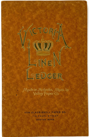 Victoria Linen Ledger, made in Holyoke, Mass. by Valley Paper Company (paper sample book)