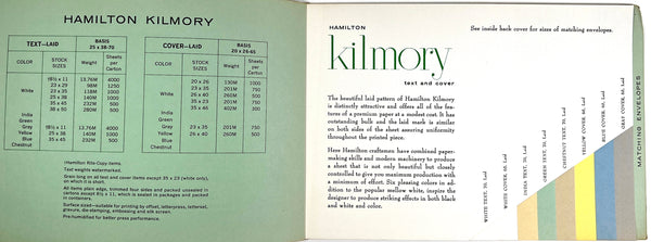 Hamilton Kilmory Text & Cover (paper sample book)