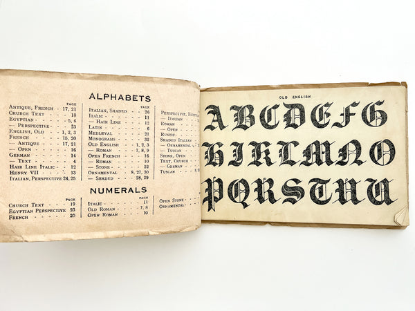 The Ornamental Penman's, Engravers, Sign Writers, Draughtsmen Pocket Book of Alphabets.