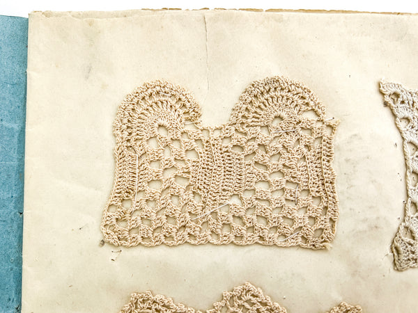 Sample book of handmade lace appliqué and trim / cahier de dentelles.