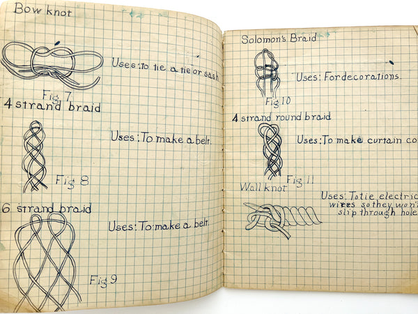 Depression-era Teacher's manuscript notebook with instructions for papercraft projects