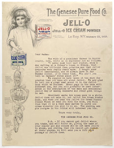 Jello Advertising Letter on Pictorial Letterhead