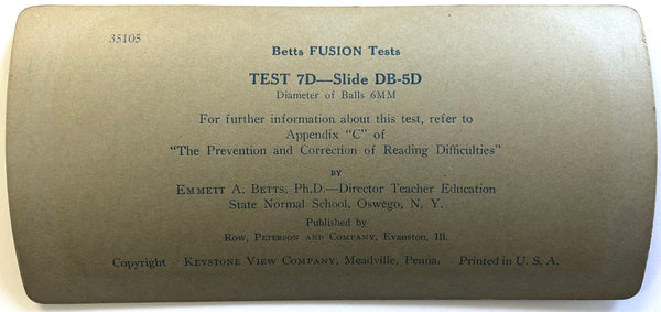 Betts Fusion Test 7D; Slide DB-5D (Keystone #35105)