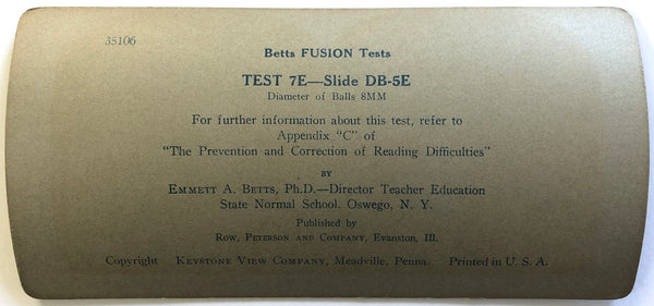 Betts Fusion Test 7E; Slide DB-5E (Keystone #35106)
