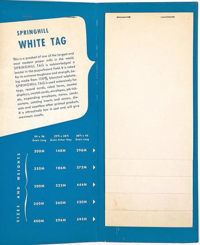 The New Springhill White Tag (paper sample book)